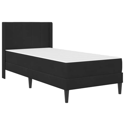 Bed Frame with Mattress with Headboard Black 90 x 190 cm Velvet