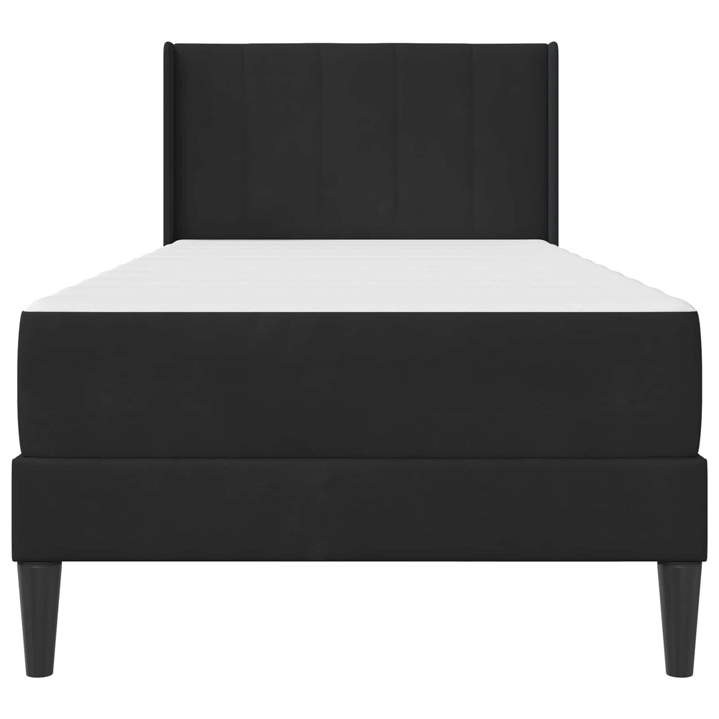 Bed Frame with Mattress with Headboard Black 90 x 190 cm Velvet