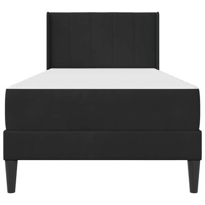 Bed Frame with Mattress with Headboard Black 90 x 190 cm Velvet