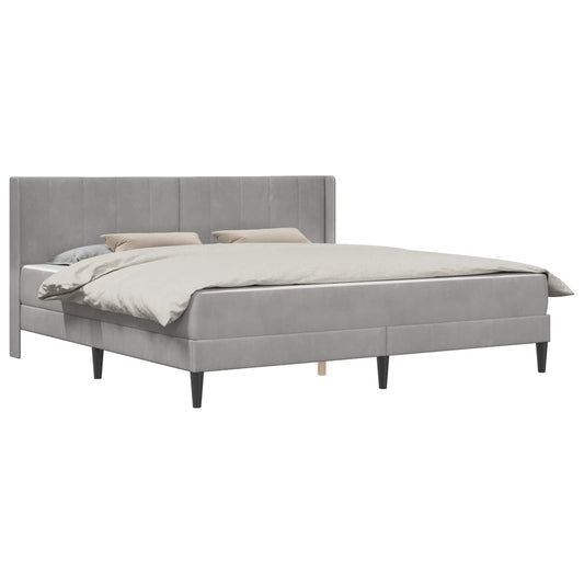 Bed Frame with Mattress Light Grey 180 x 200 cm Velvet