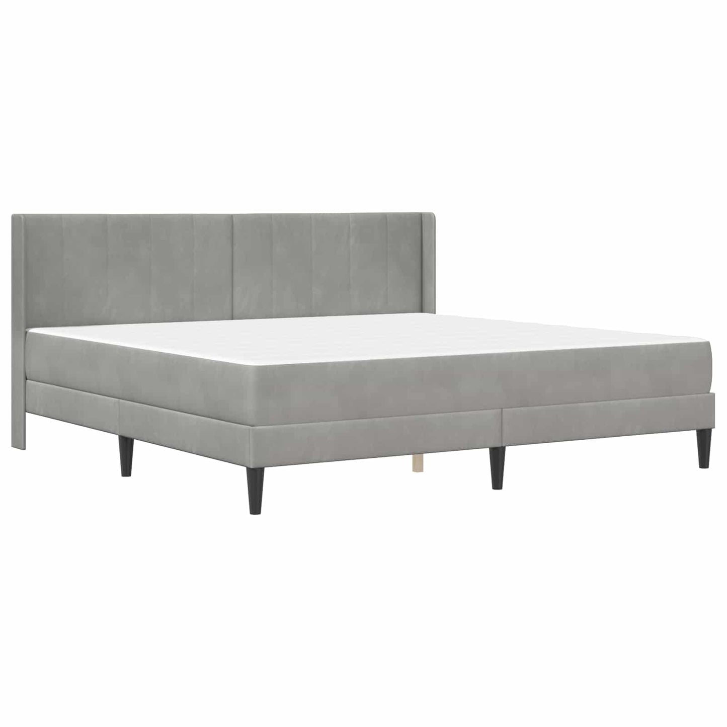 Bed Frame with Mattress Light Grey 180 x 200 cm Velvet