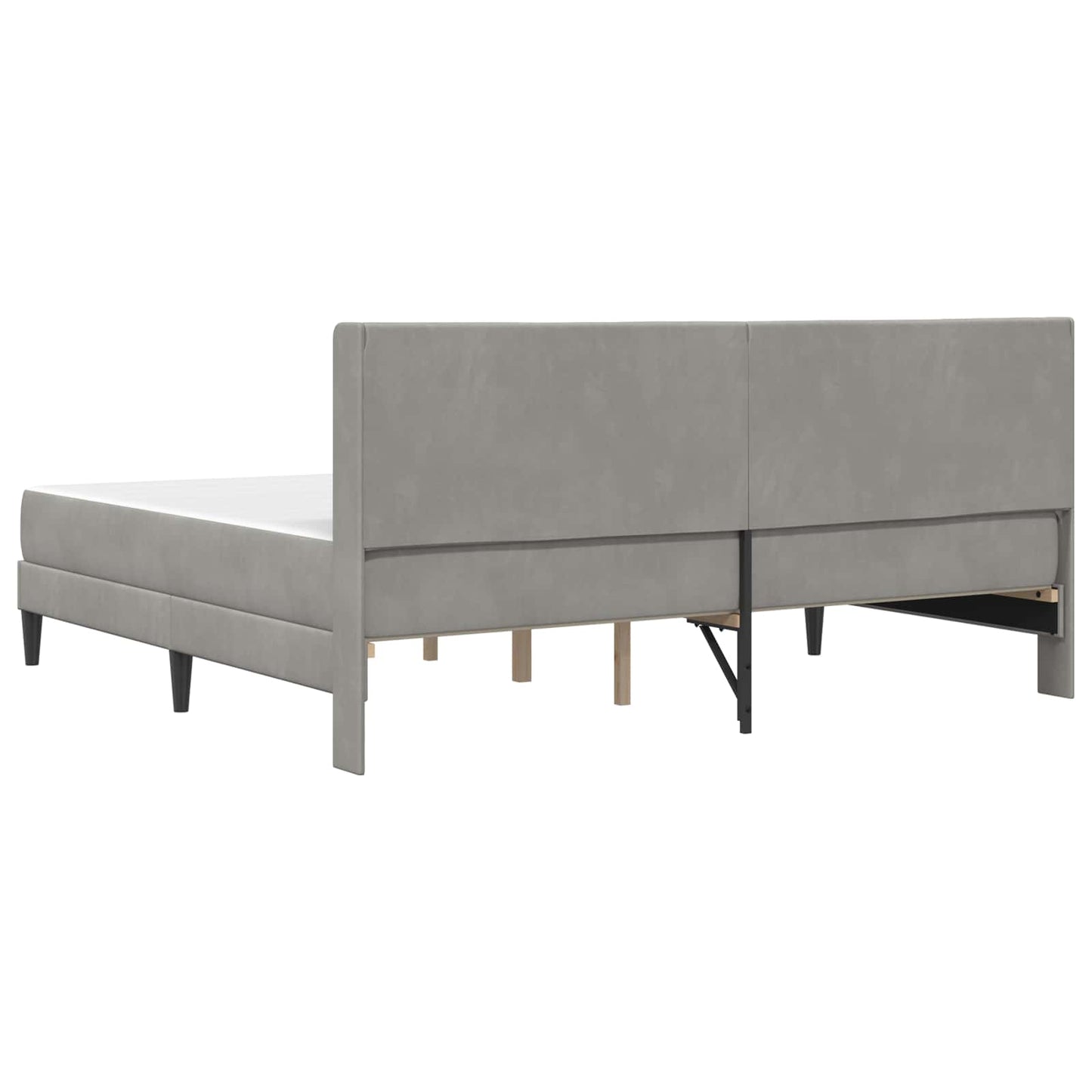 Bed Frame with Mattress Light Grey 180 x 200 cm Velvet