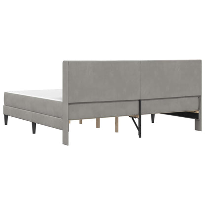 Bed Frame with Mattress Light Grey 180 x 200 cm Velvet