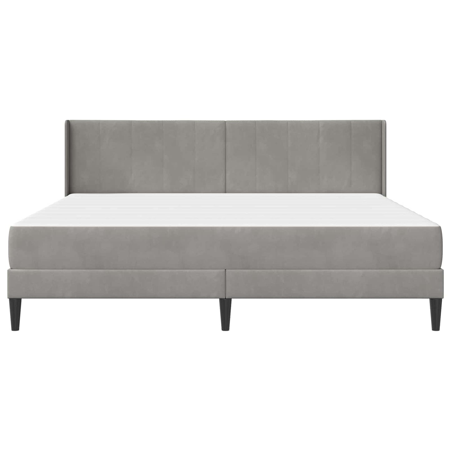 Bed Frame with Mattress Light Grey 180 x 200 cm Velvet