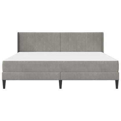 Bed Frame with Mattress Light Grey 180 x 200 cm Velvet