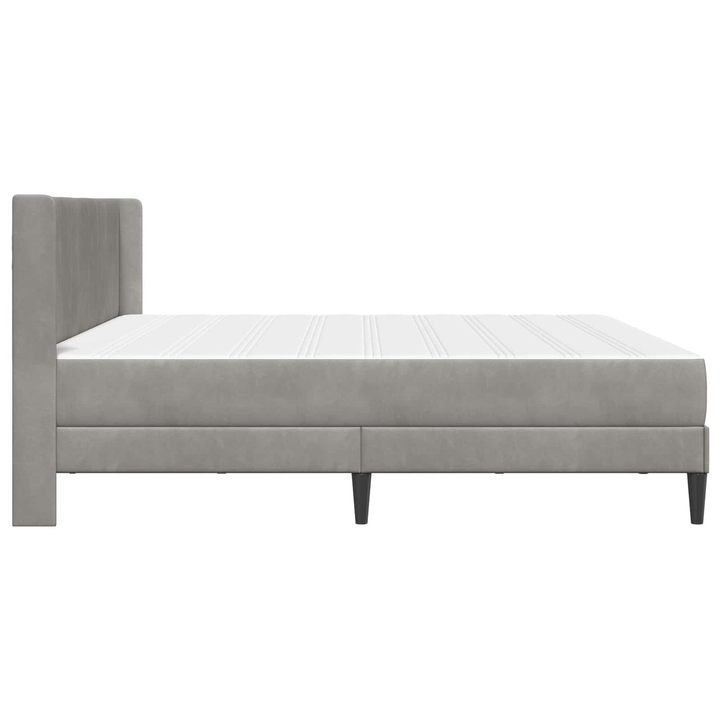 Bed Frame with Mattress Light Grey 180 x 200 cm Velvet