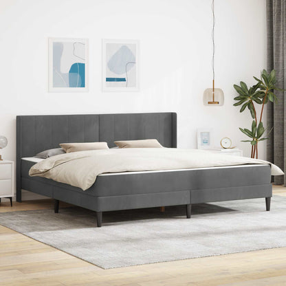 Bed Frame with Mattress Dark Grey 180 x 200 cm Velvet