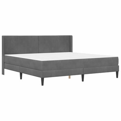 Bed Frame with Mattress Dark Grey 180 x 200 cm Velvet