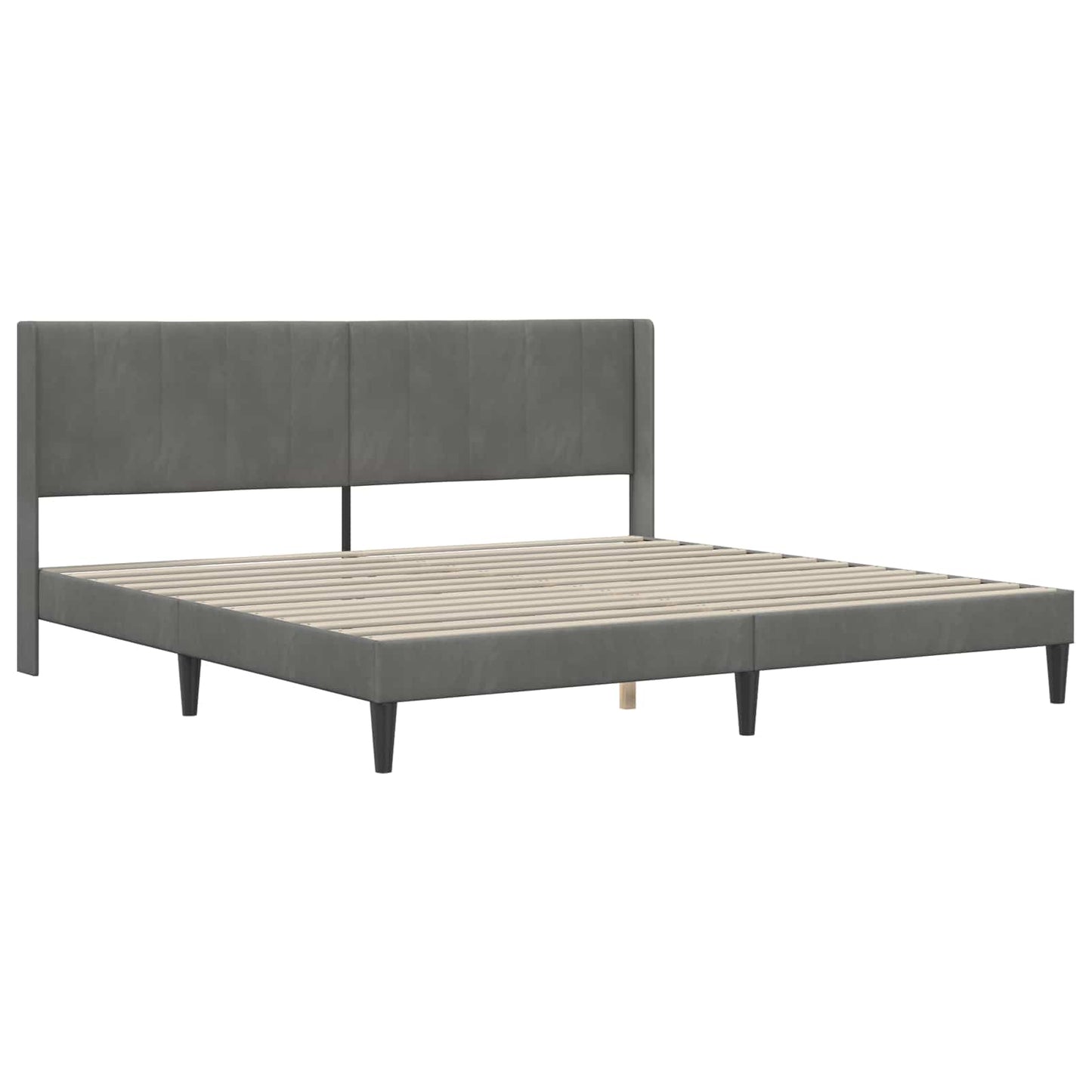 Bed Frame with Mattress Dark Grey 180 x 200 cm Velvet