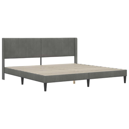 Bed Frame with Mattress Dark Grey 180 x 200 cm Velvet