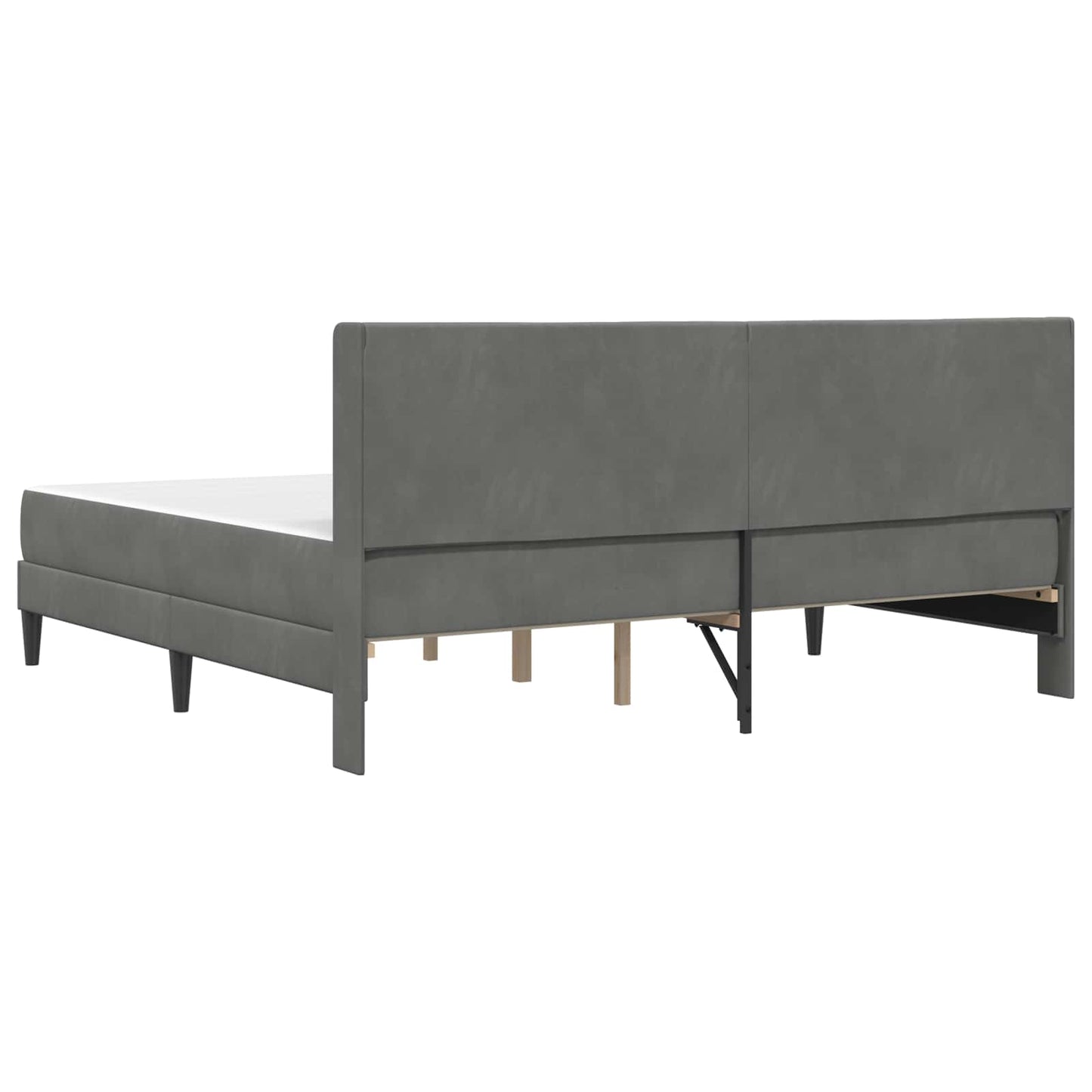 Bed Frame with Mattress Dark Grey 180 x 200 cm Velvet