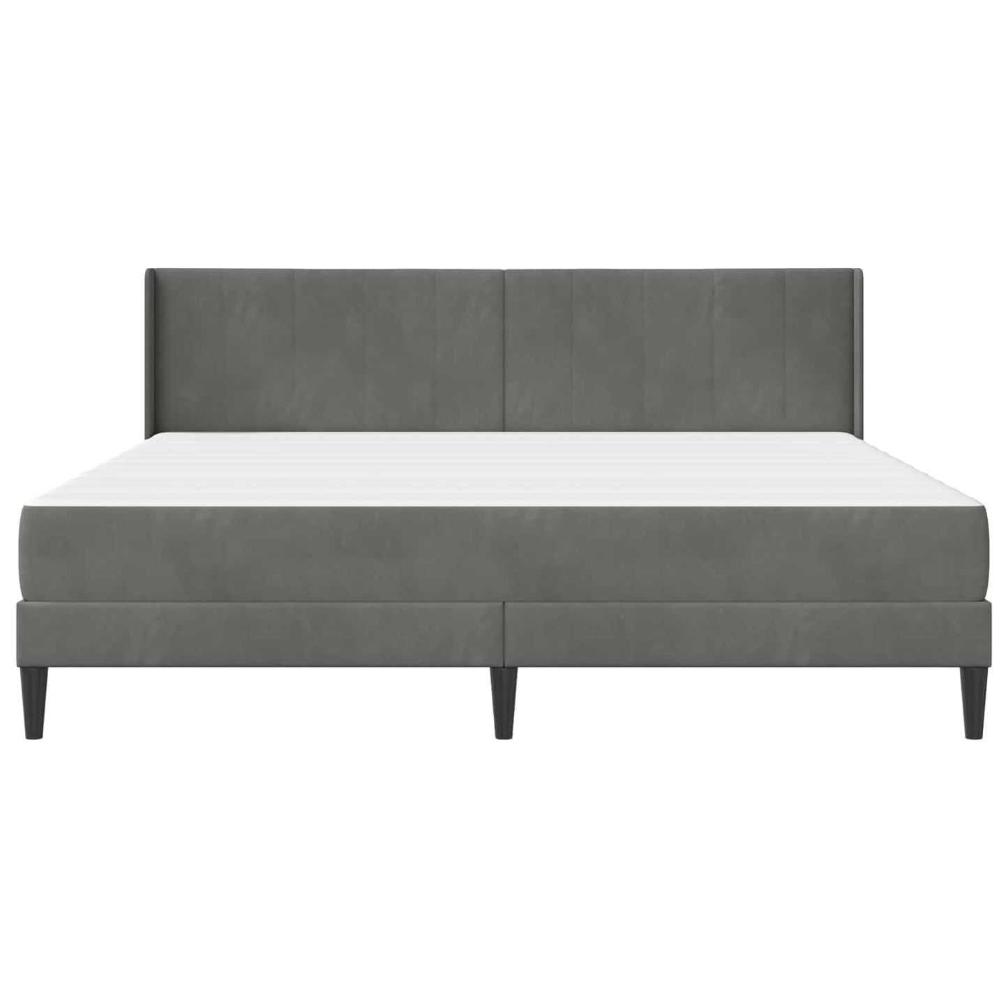 Bed Frame with Mattress Dark Grey 180 x 200 cm Velvet
