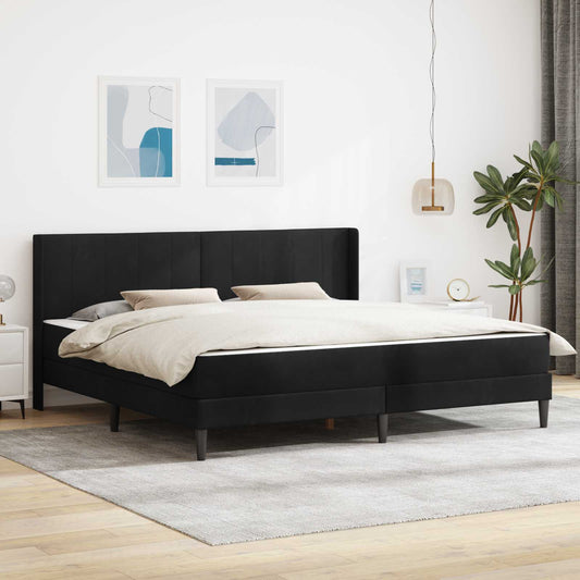 Bed Frame with Mattress Black 180 x 200 cm Velvet