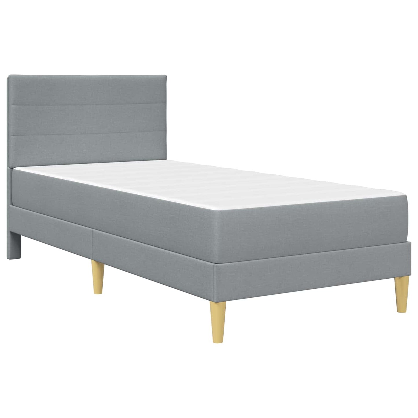 Bed Frame with Mattress Light Grey 90 x 190 cm Fabric
