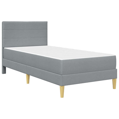 Bed Frame with Mattress Light Grey 90 x 190 cm Fabric
