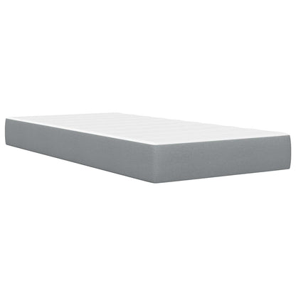 Bed Frame with Mattress Light Grey 90 x 190 cm Fabric
