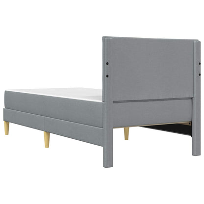 Bed Frame with Mattress Light Grey 90 x 190 cm Fabric