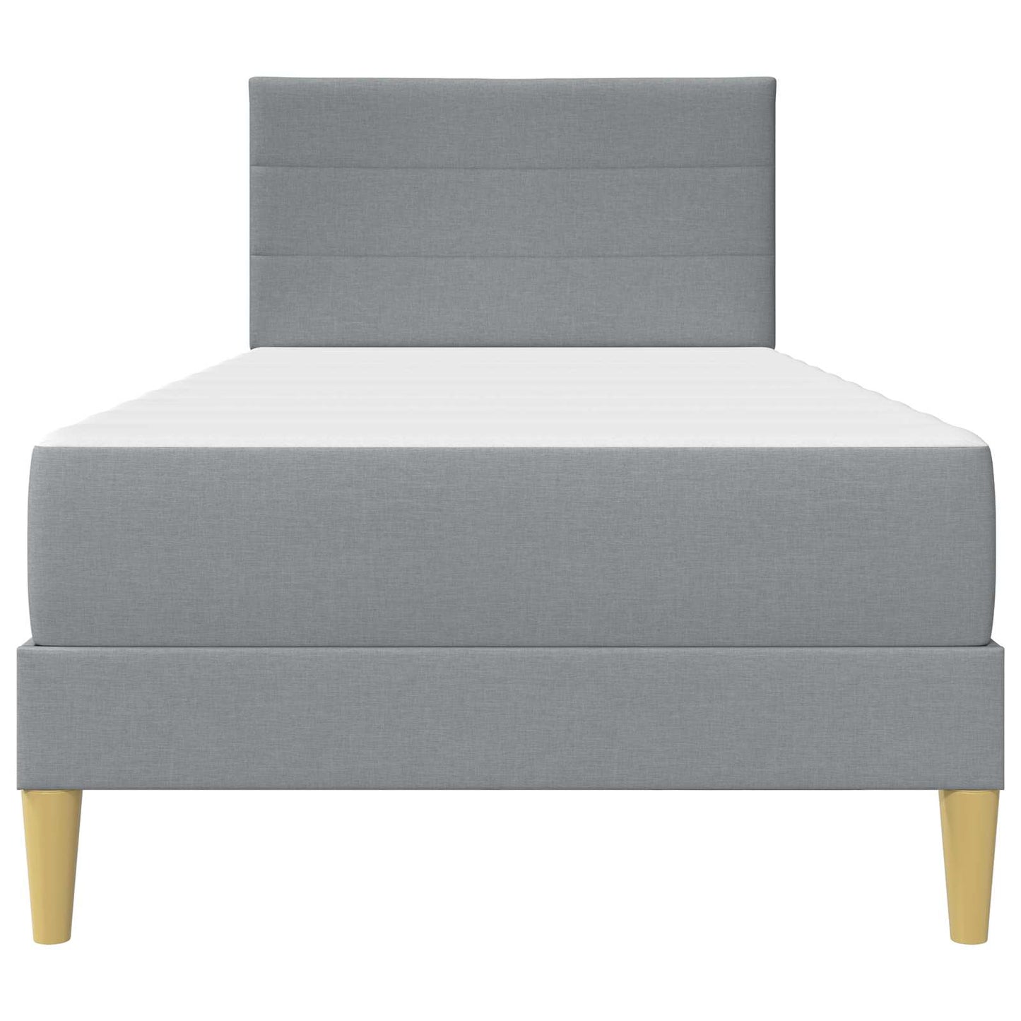 Bed Frame with Mattress Light Grey 90 x 190 cm Fabric