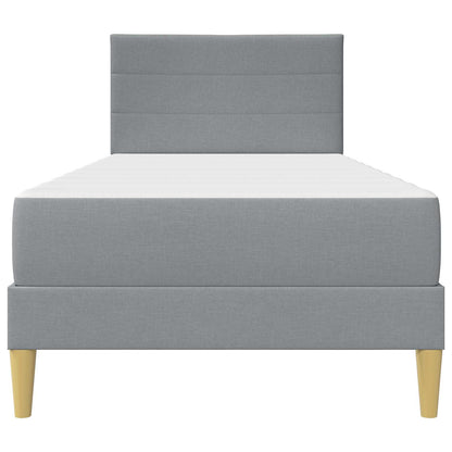 Bed Frame with Mattress Light Grey 90 x 190 cm Fabric
