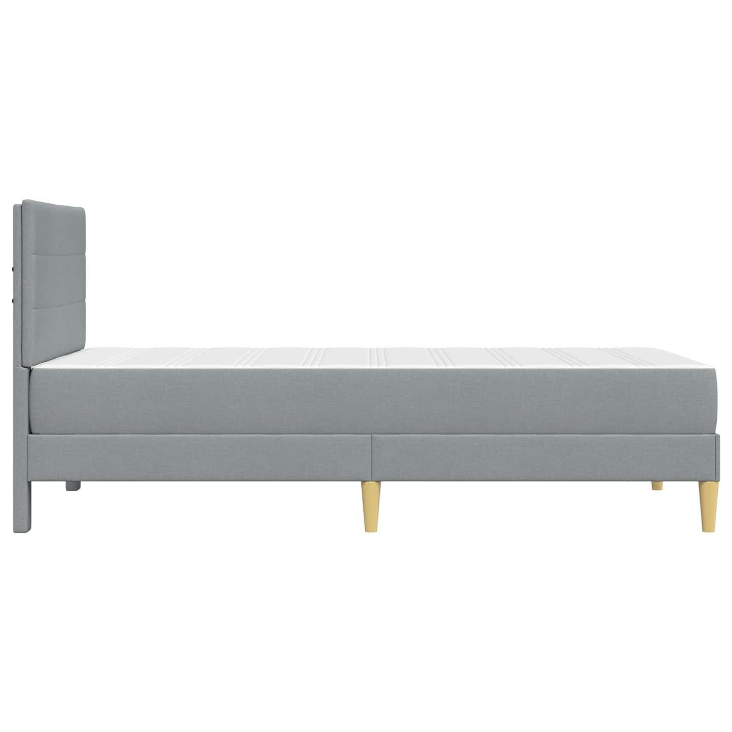 Bed Frame with Mattress Light Grey 90 x 190 cm Fabric