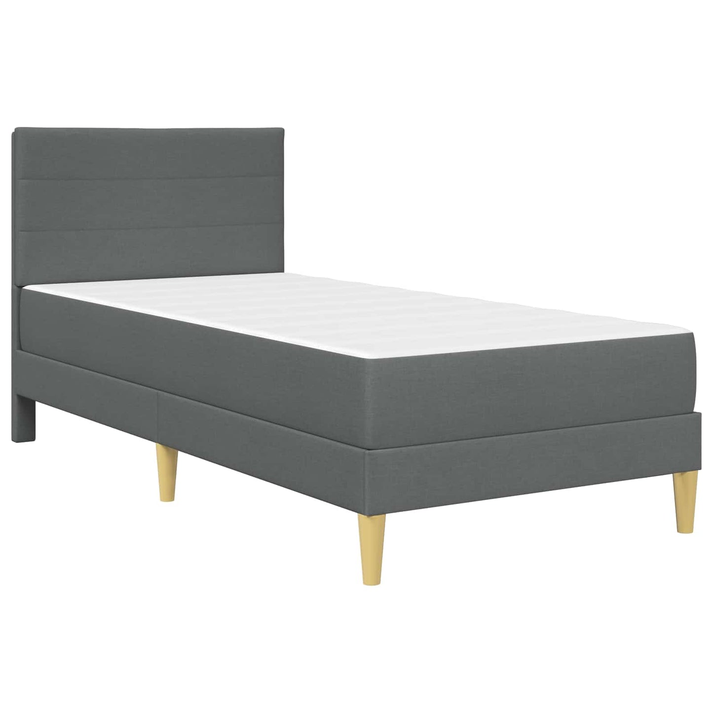 Bed Frame with Mattress Dark Grey 90 x 190 cm Fabric