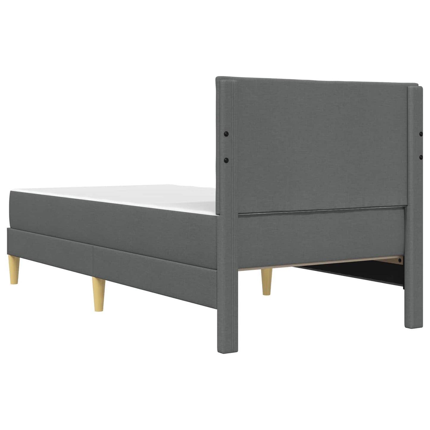Bed Frame with Mattress Dark Grey 90 x 190 cm Fabric