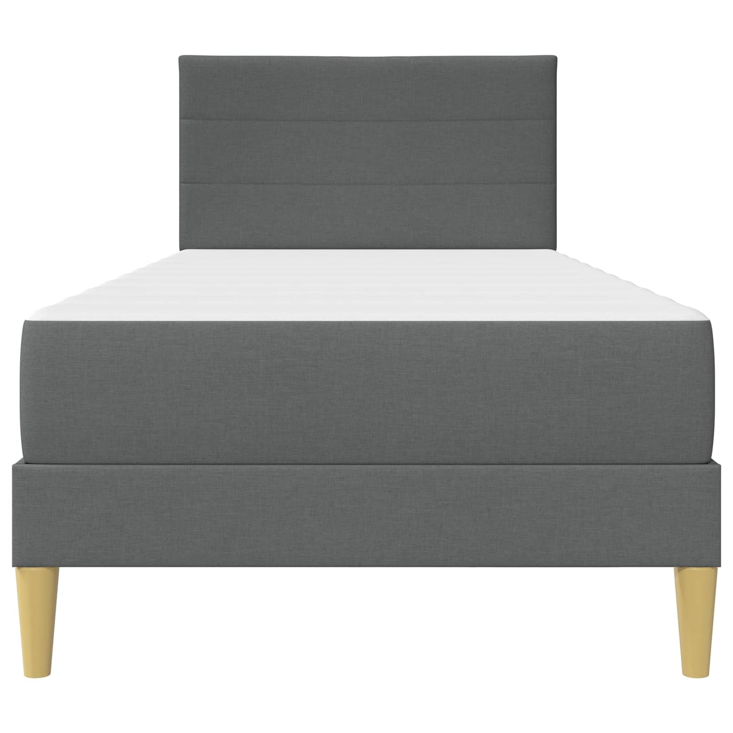 Bed Frame with Mattress Dark Grey 90 x 190 cm Fabric