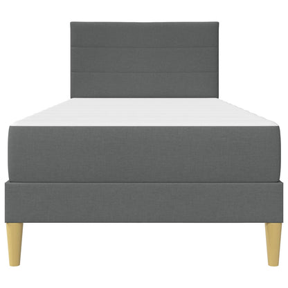Bed Frame with Mattress Dark Grey 90 x 190 cm Fabric