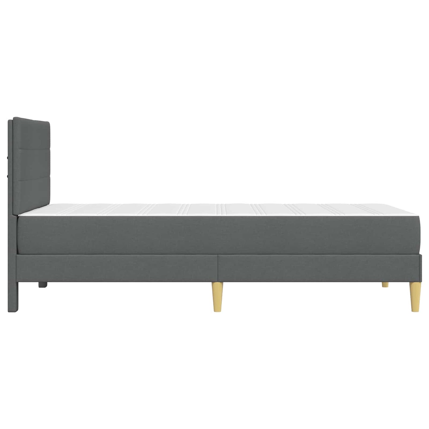 Bed Frame with Mattress Dark Grey 90 x 190 cm Fabric