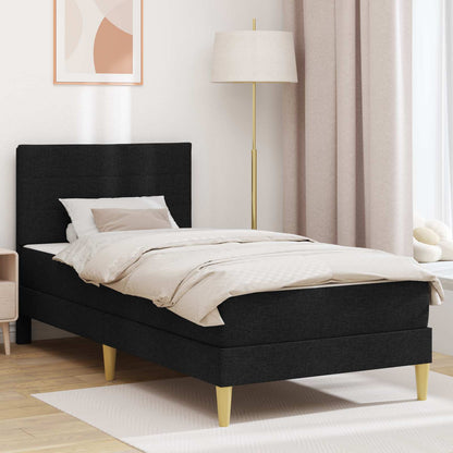 Bed Frame with Mattress with Headboard Black 90 x 190 cm Fabric