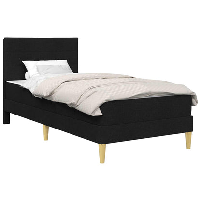 Bed Frame with Mattress with Headboard Black 90 x 190 cm Fabric