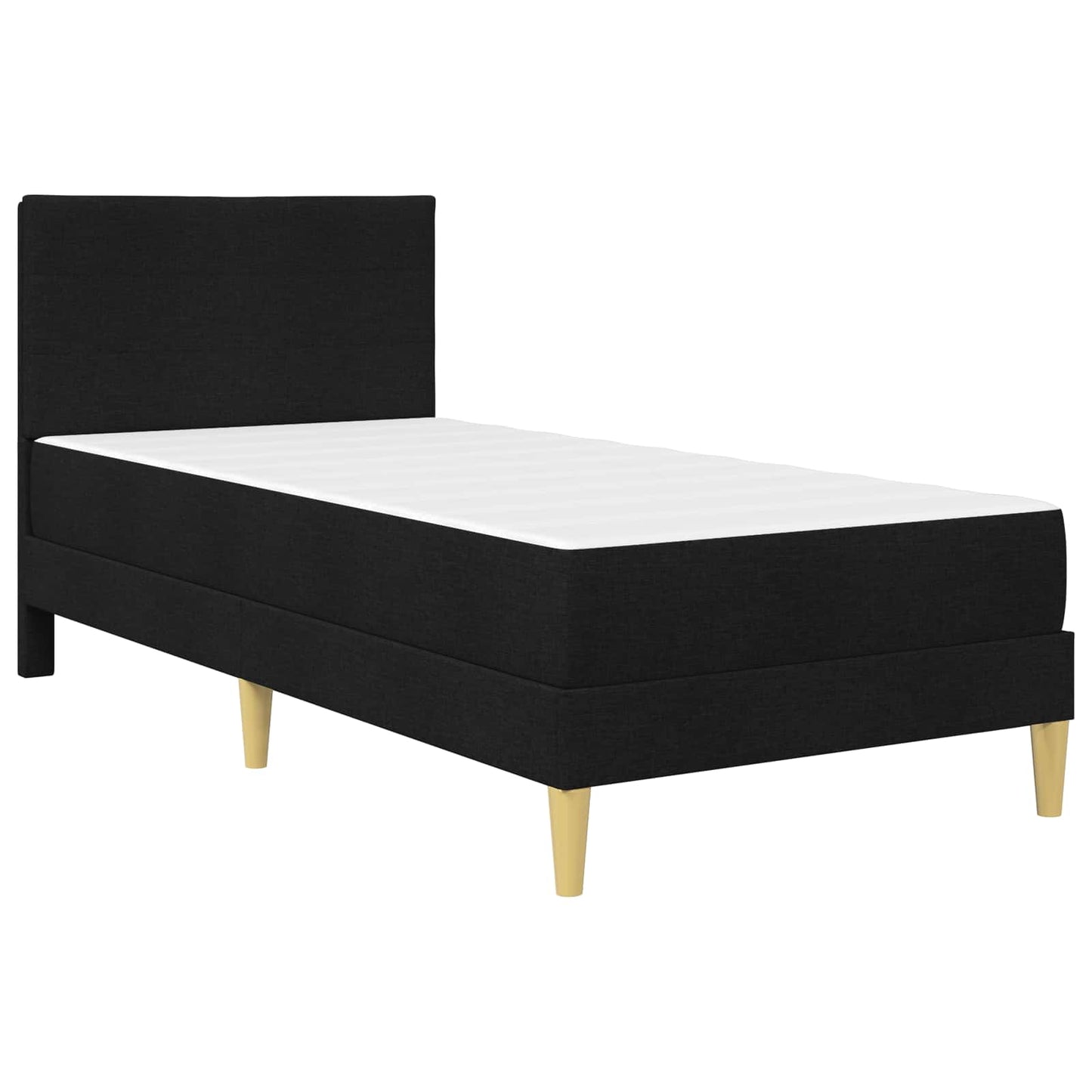 Bed Frame with Mattress with Headboard Black 90 x 190 cm Fabric
