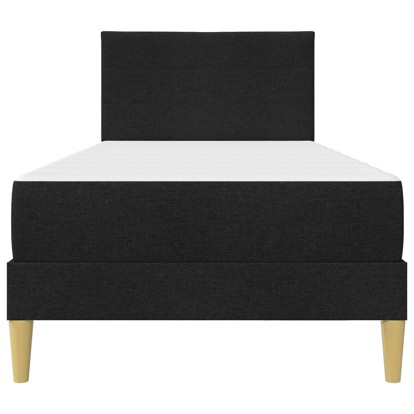 Bed Frame with Mattress with Headboard Black 90 x 190 cm Fabric
