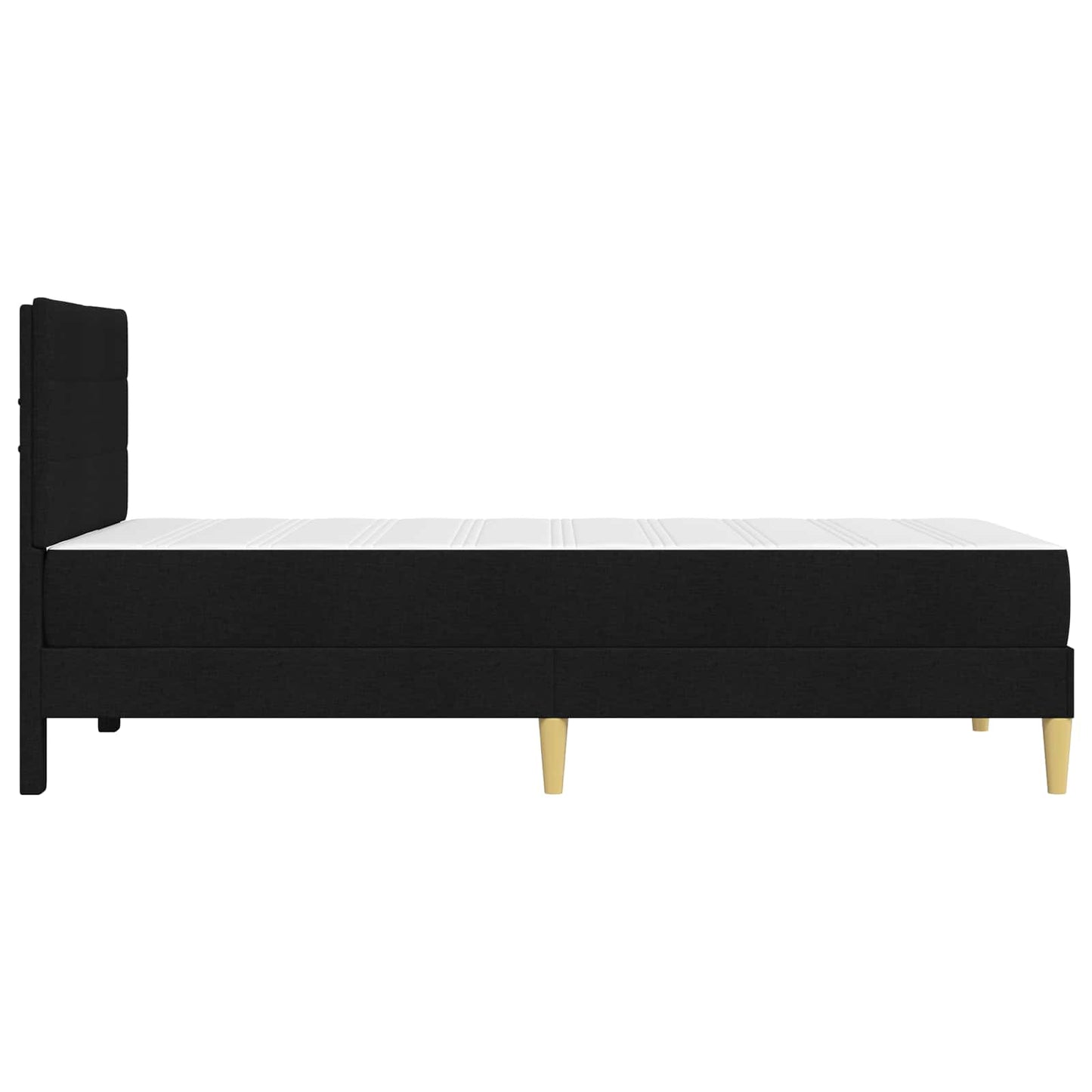 Bed Frame with Mattress with Headboard Black 90 x 190 cm Fabric