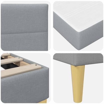Bed Frame with Mattress Light Grey 180 x 200 cm Fabric