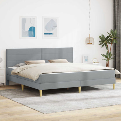 Bed Frame with Mattress Light Grey 180 x 200 cm Fabric