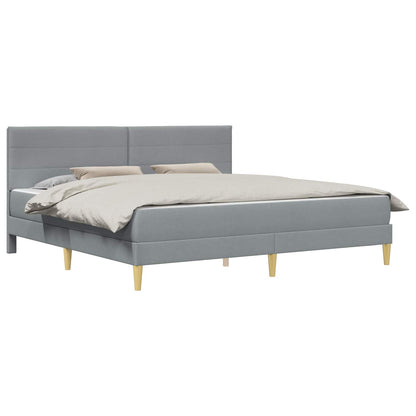 Bed Frame with Mattress Light Grey 180 x 200 cm Fabric