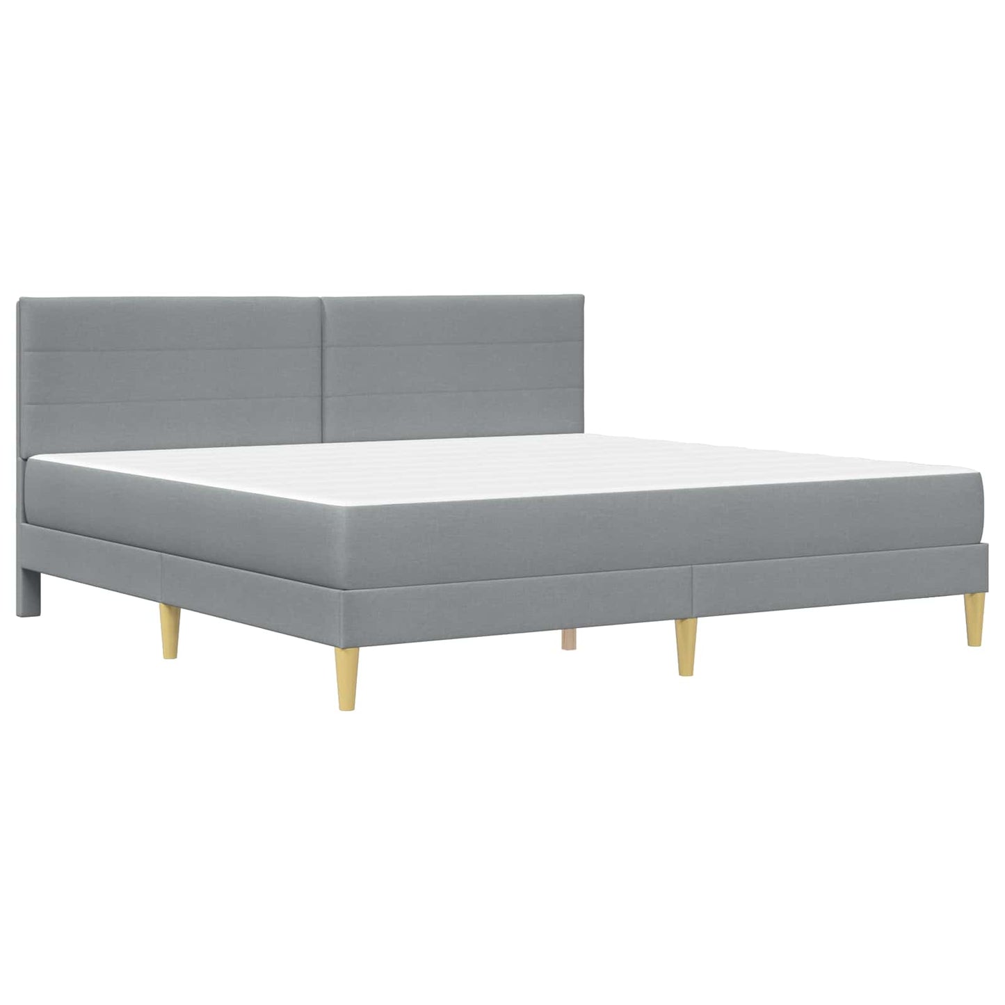 Bed Frame with Mattress Light Grey 180 x 200 cm Fabric
