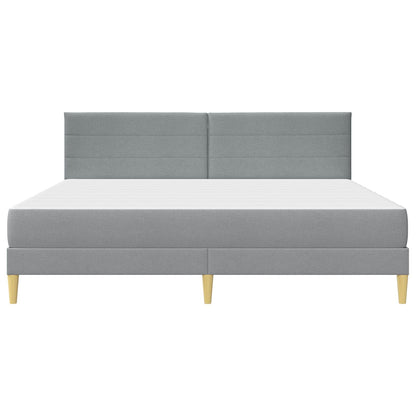 Bed Frame with Mattress Light Grey 180 x 200 cm Fabric