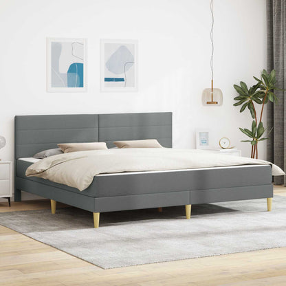 Bed Frame with Mattress Dark Grey 180 x 200 cm Fabric