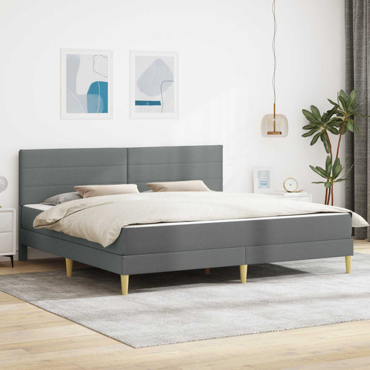 Bed Frame with Mattress Dark Grey 180 x 200 cm Fabric
