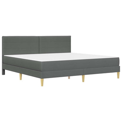 Bed Frame with Mattress Dark Grey 180 x 200 cm Fabric