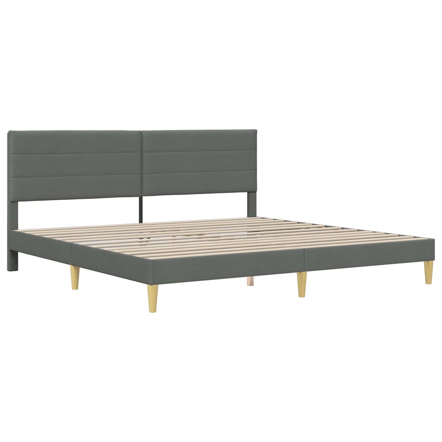 Bed Frame with Mattress Dark Grey 180 x 200 cm Fabric