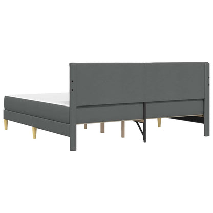Bed Frame with Mattress Dark Grey 180 x 200 cm Fabric