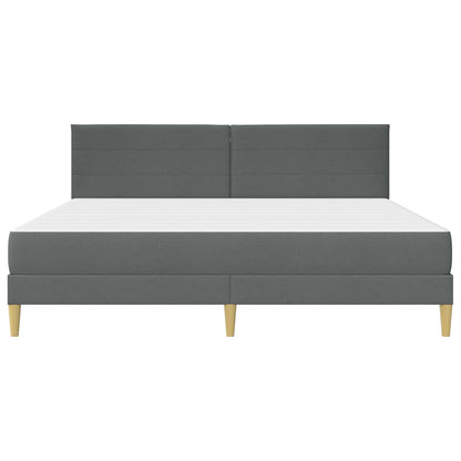 Bed Frame with Mattress Dark Grey 180 x 200 cm Fabric