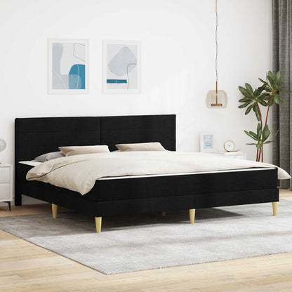 Bed Frame with Mattress Black 180 x 200 cm Fabric