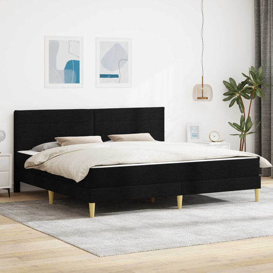 Bed Frame with Mattress Black 180 x 200 cm Fabric