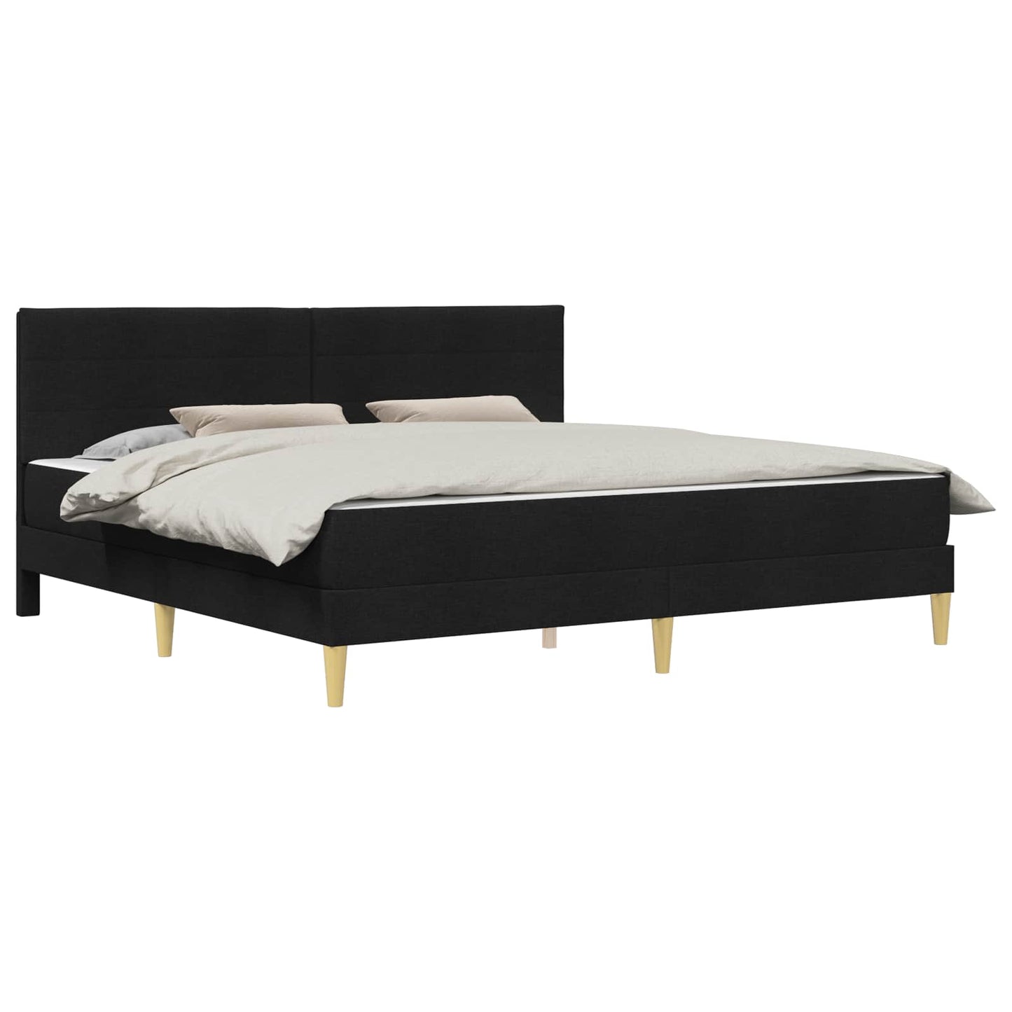 Bed Frame with Mattress Black 180 x 200 cm Fabric