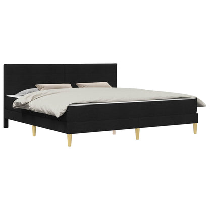 Bed Frame with Mattress Black 180 x 200 cm Fabric