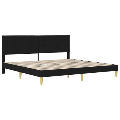 Bed Frame with Mattress Black 180 x 200 cm Fabric